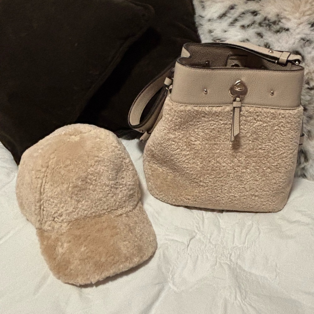 Meet Shearling Marti ~ Kate Spade's Bucket Bag & KS Logo Sherpa Baseball Cap